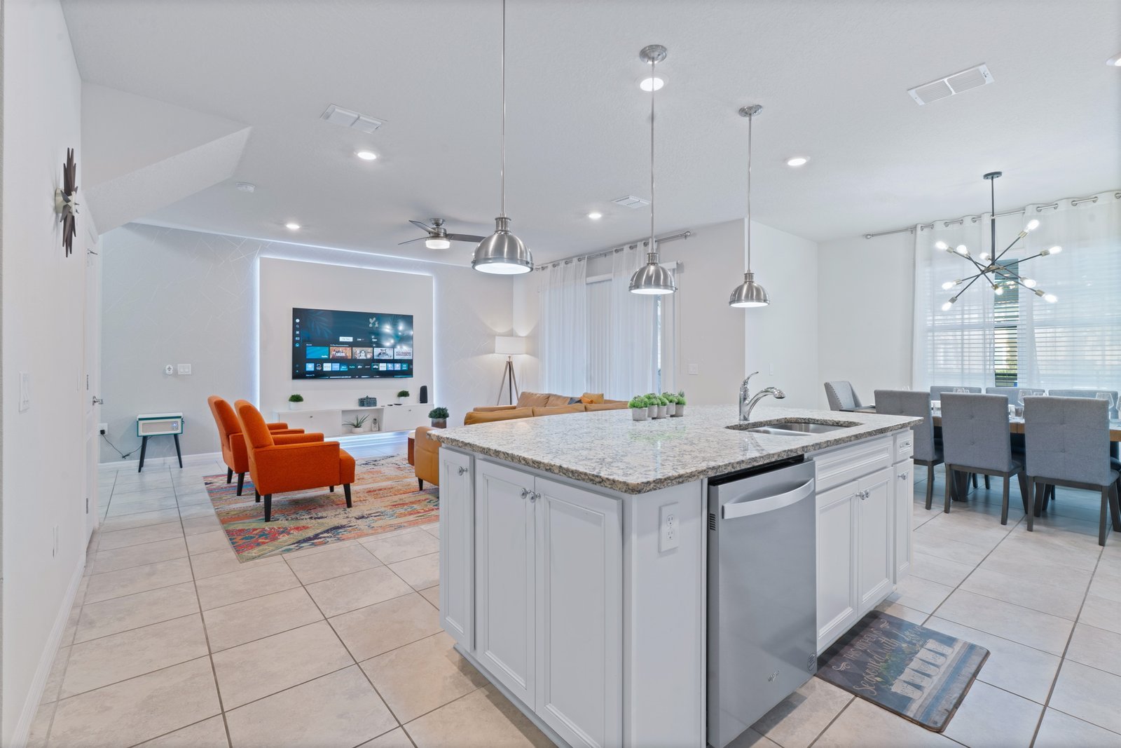 Kitchen centrally located for staying connected while cooking
